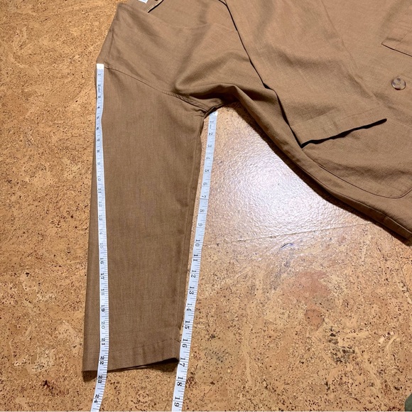 Casual Corner Brown Linen Rayon Collarless Button Blazer Jacket Sz 4 - Picture 10 of 10
